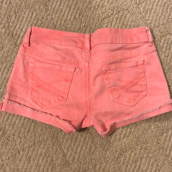 Orange/neon pink Aeropostale Jean shorts - Picture 2 of 4